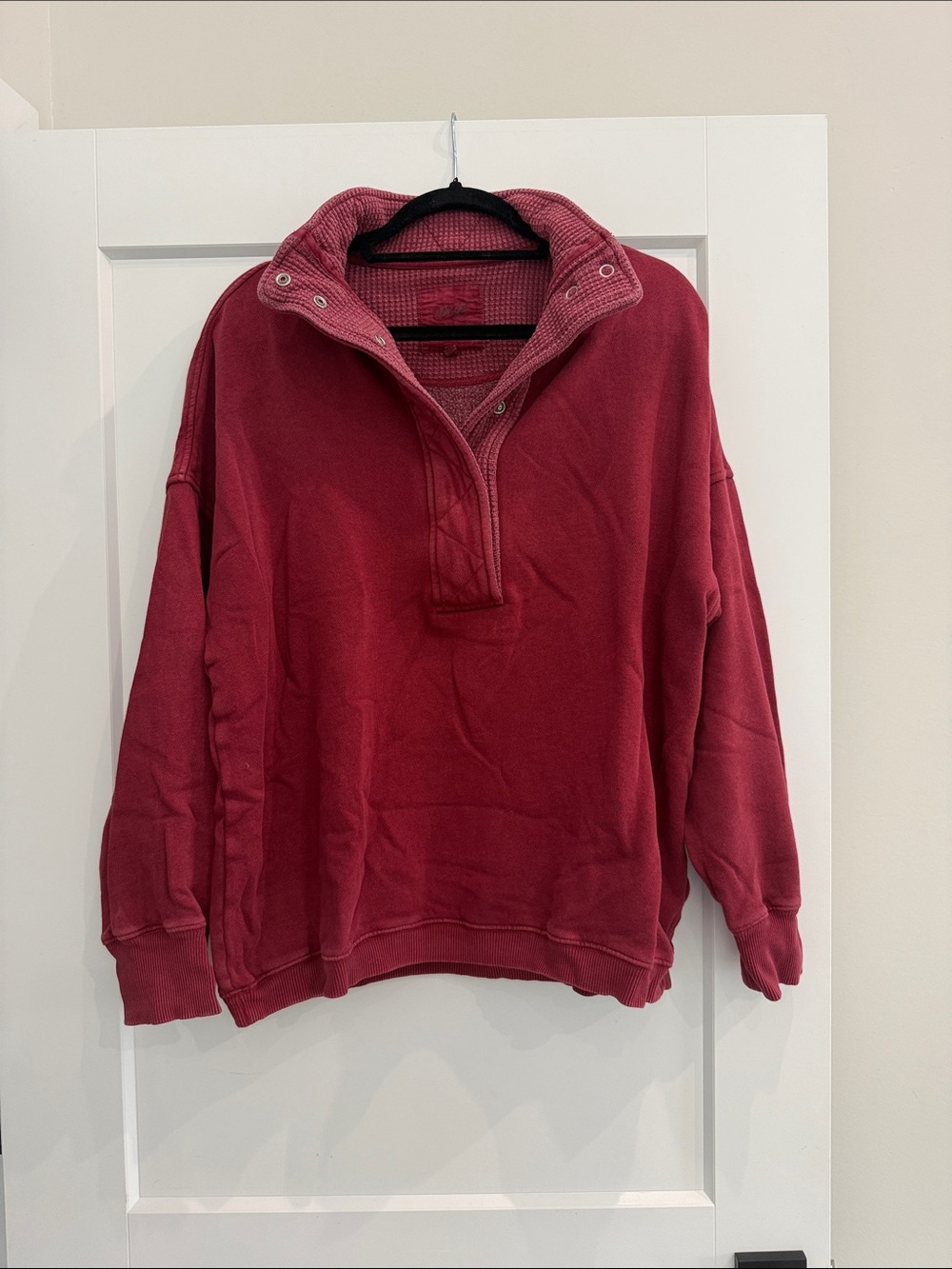 Aerie getaway quarter zip in cherry tart - Picture 3 of 7